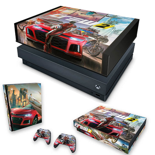 KIT Capa Anti Poeira e Skin Anti-Rage Xbox One X - The Crew 2
