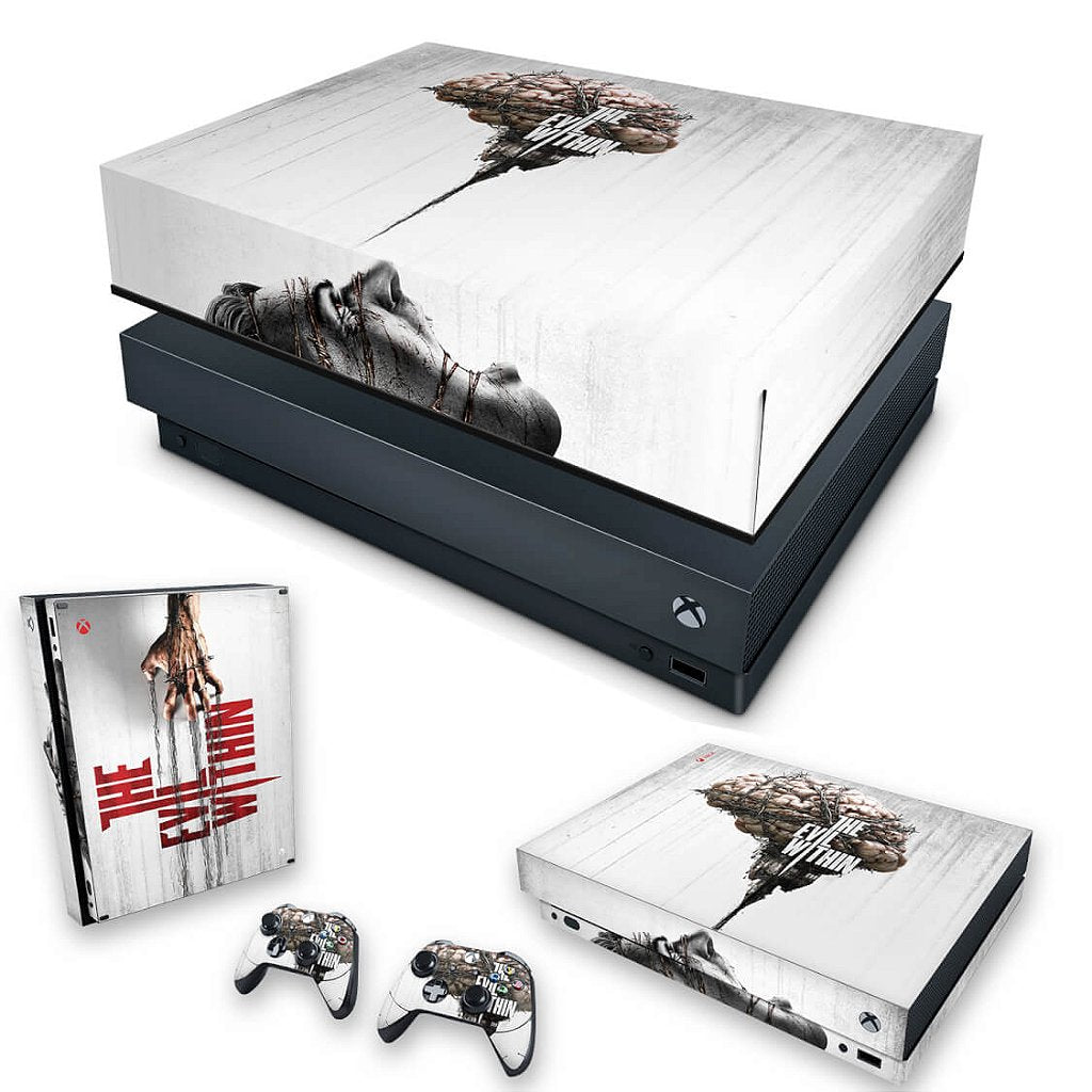 KIT Capa Anti Poeira e Skin Anti-Rage Xbox One X - The Evil Within