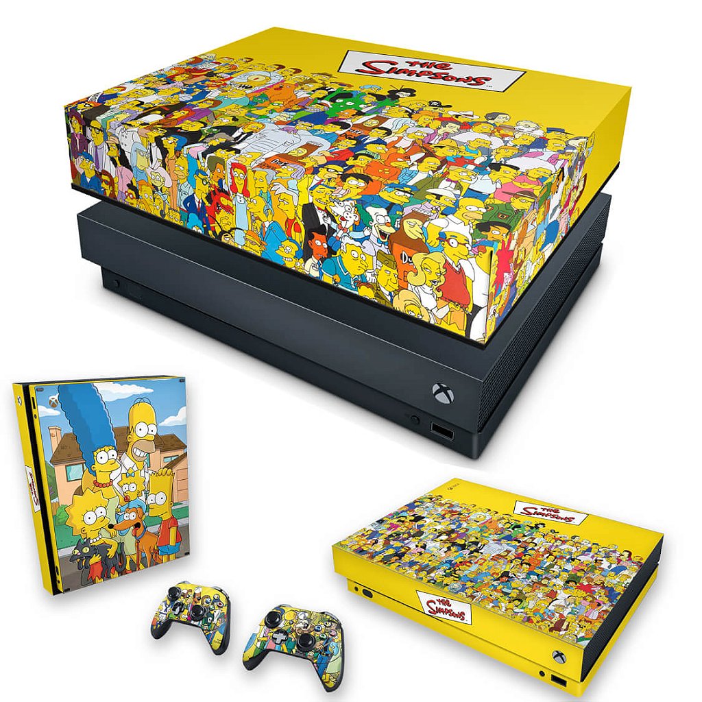 KIT Capa Anti Poeira e Skin Anti-Rage Xbox One X - The Simpsons