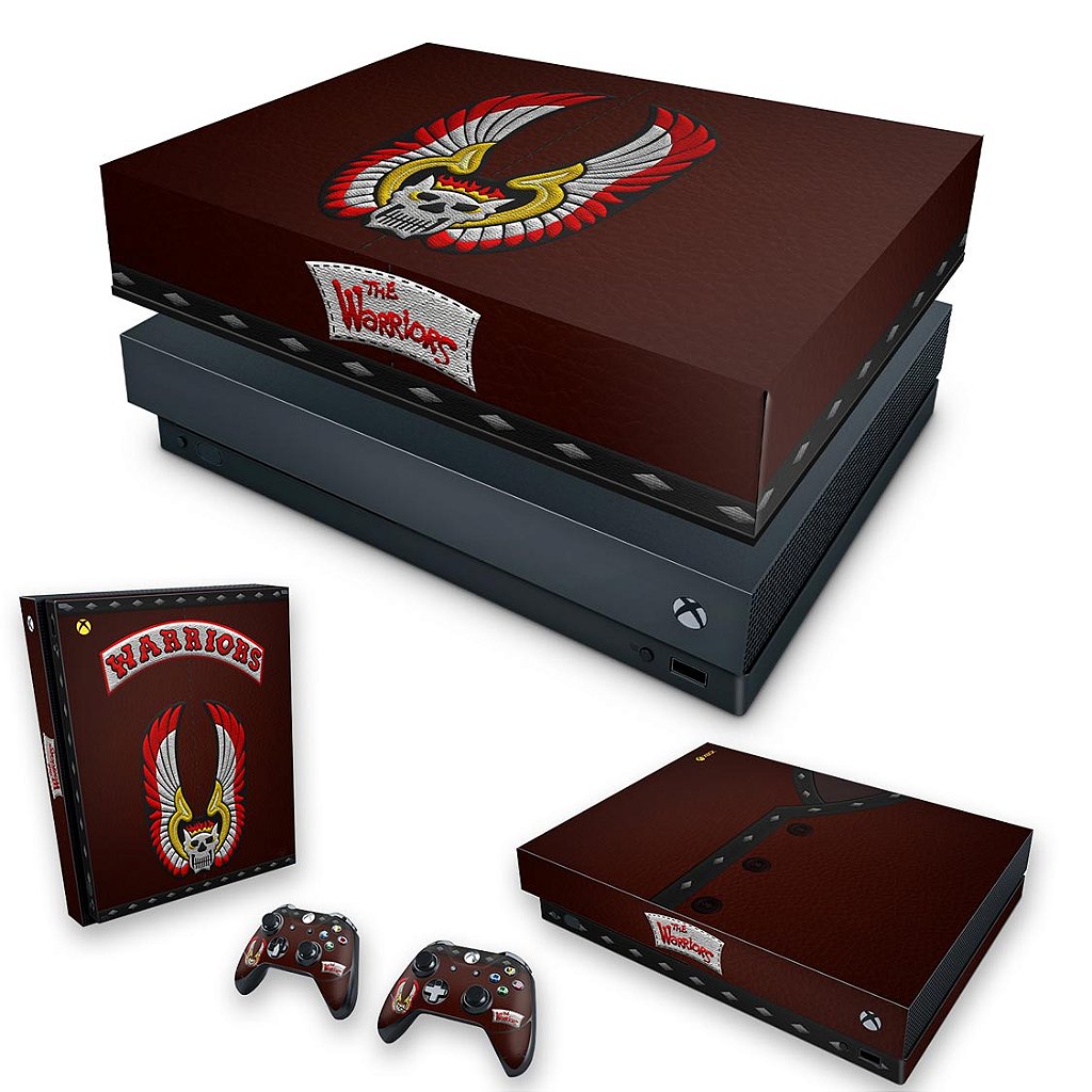 KIT Capa Anti Poeira e Skin Anti-Rage Xbox One X - The Warriors