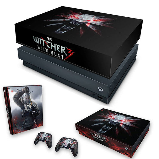 KIT Capa Anti Poeira e Skin Anti-Rage Xbox One X - The Witcher 3 #A
