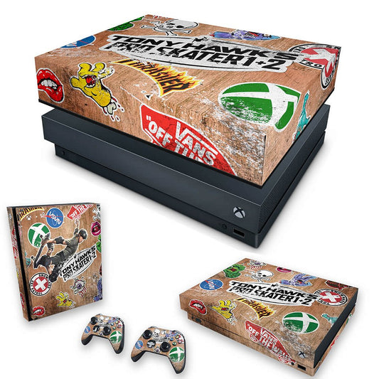 KIT Xbox One X Skin Anti-Rage e Capa Anti Poeira - Tony Hawk's Pro Skater