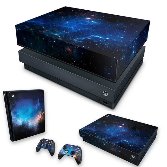 KIT Xbox One X Skin Anti-Rage e Capa Anti Poeira - Universo Cosmos
