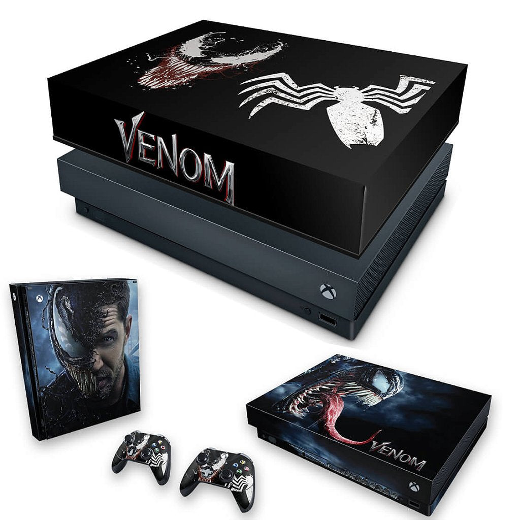 KIT Capa Anti Poeira e Skin Anti-Rage Xbox One X - Venom