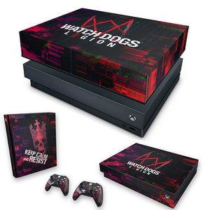 KIT Capa Anti Poeira e Skin Anti-Rage Xbox One X - Watch Dogs Legion