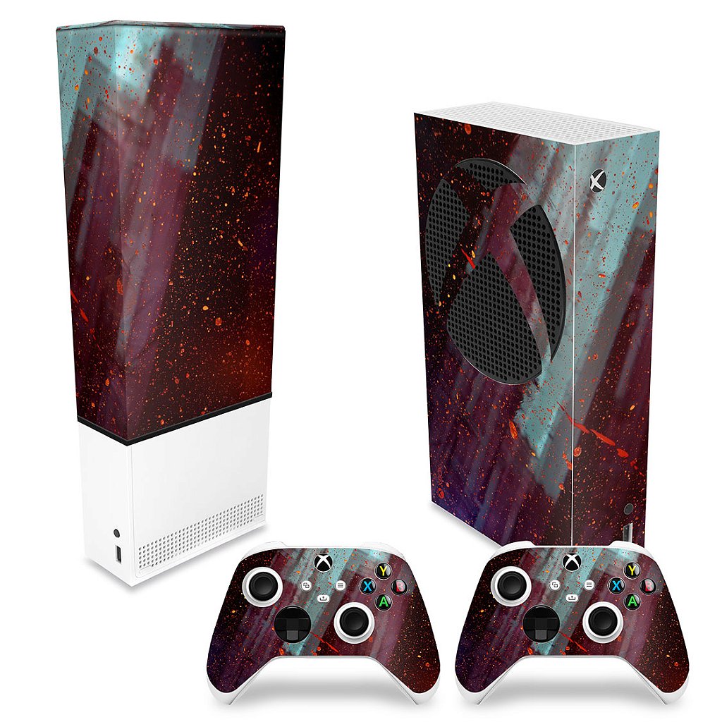 KIT Capa Anti Poeira e Skin Anti-Rage Xbox Series S Vertical - Abstrato #100