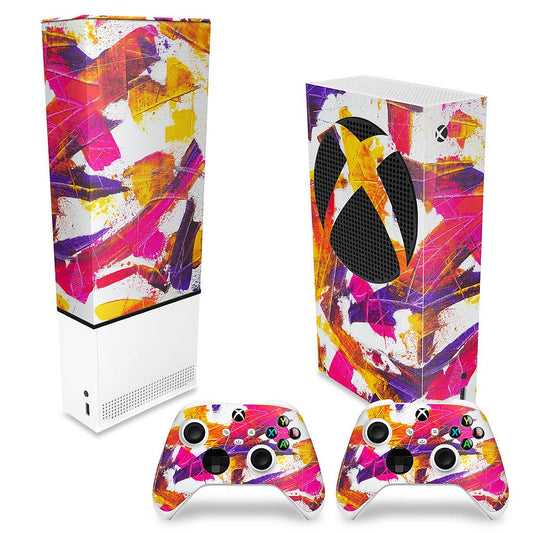 KIT Xbox Series S Capa Anti Poeira e Skin Anti-Rage Vertical - Abstrato #103