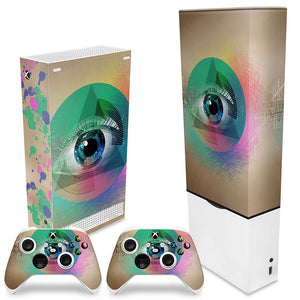 KIT Capa Anti Poeira e Skin Anti-Rage Xbox Series S Vertical - Abstrato #89 - Pop Arte Skins - foto 2