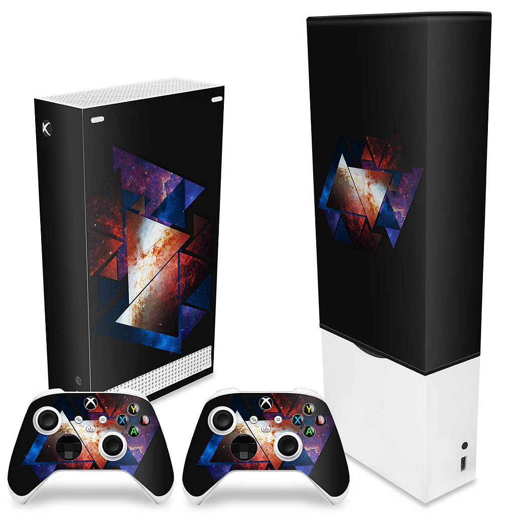 KIT Capa Anti Poeira e Skin Anti-Rage Xbox Series S Vertical - Abstrato #90 - Pop Arte Skins - foto 2