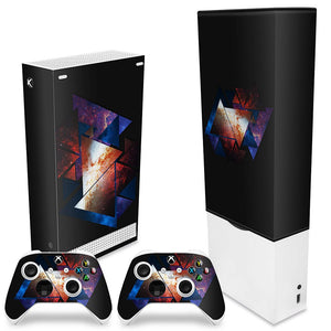 KIT Capa Anti Poeira e Skin Anti-Rage Xbox Series S Vertical - Abstrato #90 - Pop Arte Skins - foto 2