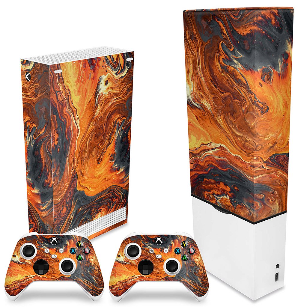 KIT Capa Anti Poeira e Skin Anti-Rage Xbox Series S Vertical - Abstrato #95 - Pop Arte Skins - foto 2