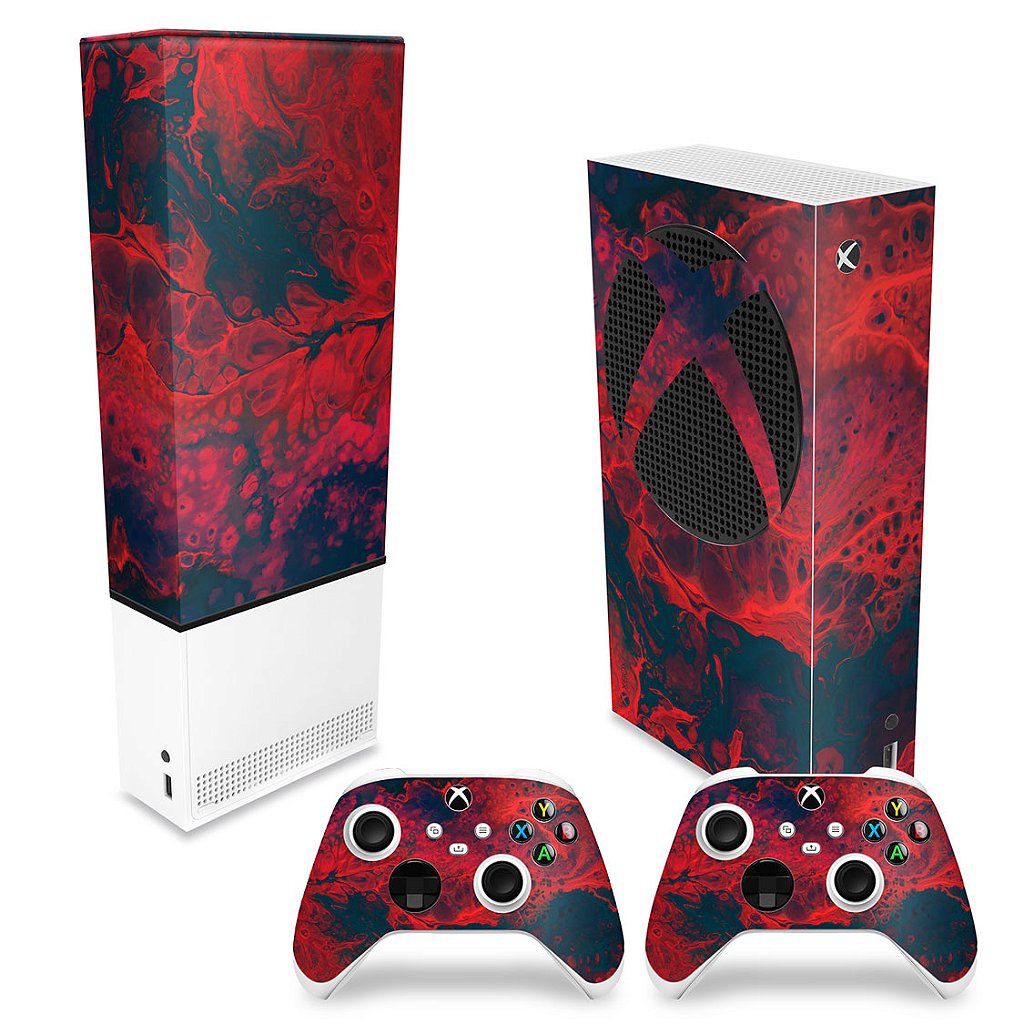 KIT Xbox Series S Capa Anti Poeira e Skin Anti-Rage Vertical - Abstrato #98