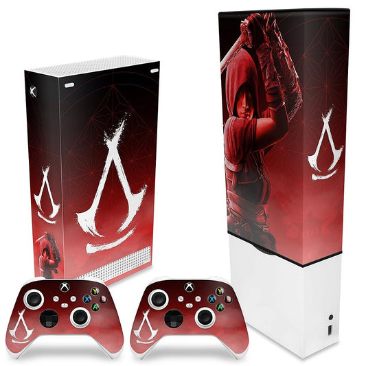 KIT Xbox Series S Capa Anti Poeira e Skin Anti-Rage Vertical - Assassin's Creed Shadows