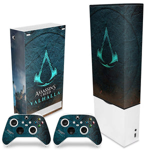KIT Capa Anti Poeira e Skin Anti-Rage Xbox Series S Vertical - Assassin's Creed Valhalla - Pop Arte Skins - foto 2