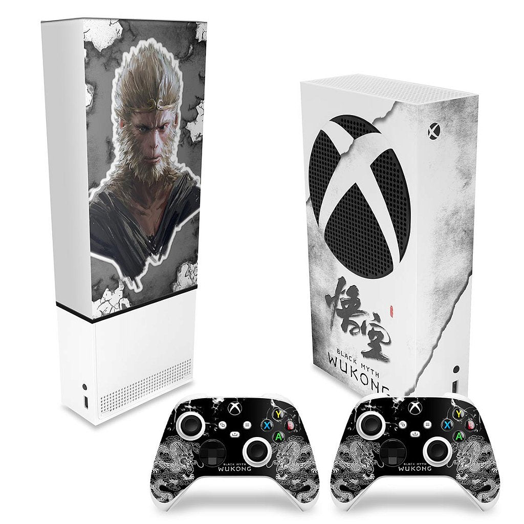 KIT Capa Anti Poeira e Skin Anti-Rage Xbox Series S Vertical - Black Myth: Wukong