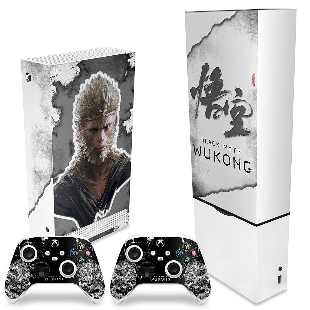 KIT Capa Anti Poeira e Skin Anti-Rage Xbox Series S Vertical - Black Myth: Wukong - Pop Arte Skins - foto 2