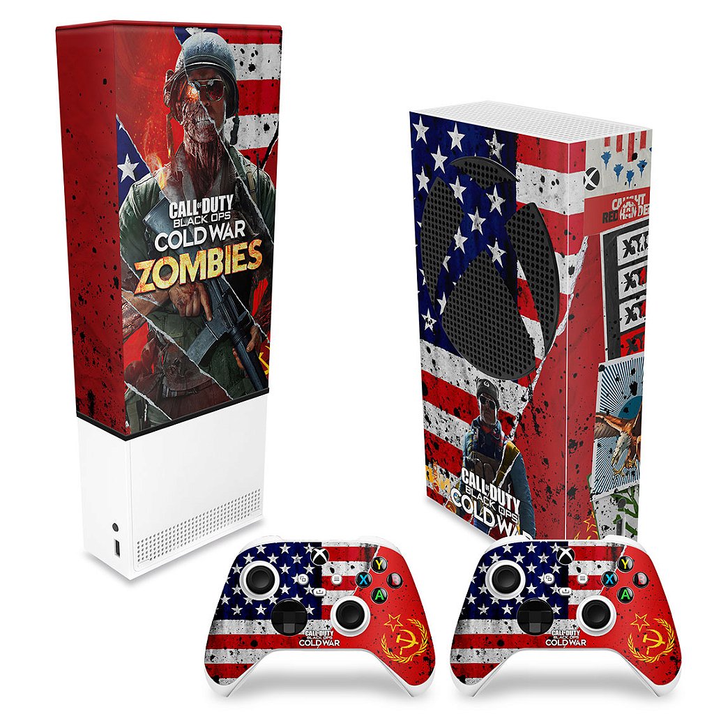 KIT Capa Anti Poeira e Skin Anti-Rage Xbox Series S Vertical - Call Of Duty Cold War