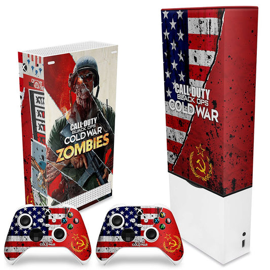 KIT Xbox Series S Capa Anti Poeira e Skin Anti-Rage Vertical - Call Of Duty Cold War