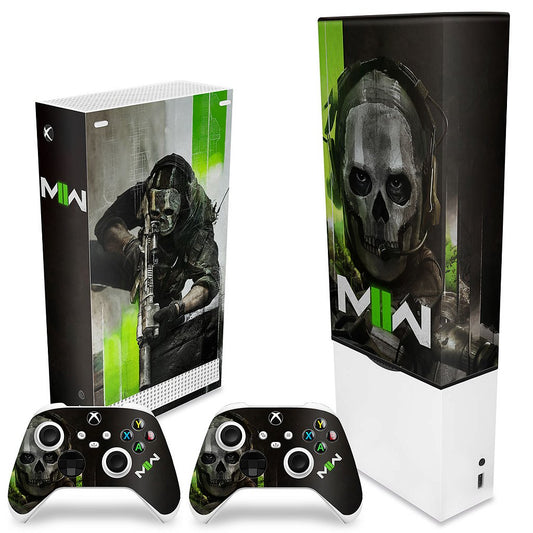 KIT Xbox Series S Capa Anti Poeira e Skin Anti-Rage Vertical - Call Of Duty Modern Warfare II