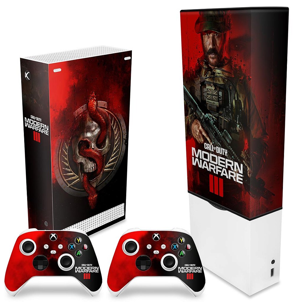 KIT Capa Anti Poeira e Skin Anti-Rage Xbox Series S Vertical - Call Of Duty Modern Warfare III - Pop Arte Skins - foto 2