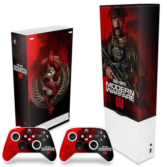 KIT Xbox Series S Capa Anti Poeira e Skin Anti-Rage Vertical - Call Of Duty Modern Warfare III