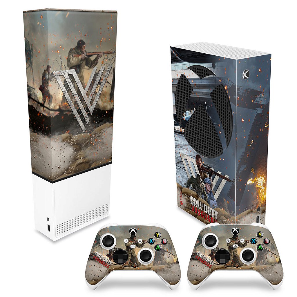 KIT Capa Anti Poeira e Skin Anti-Rage Xbox Series S Vertical - Call of Duty Vanguard