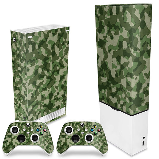 KIT Xbox Series S Capa Anti Poeira e Skin Anti-Rage Vertical - Camuflado Verde