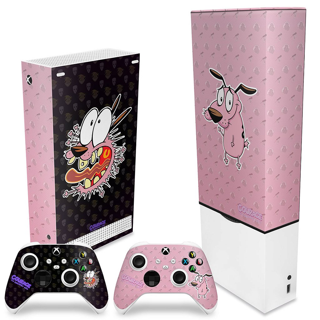 KIT Capa Anti Poeira e Skin Anti-Rage Xbox Series S Vertical - Coragem: O Cão Covarde - Pop Arte Skins - foto 2