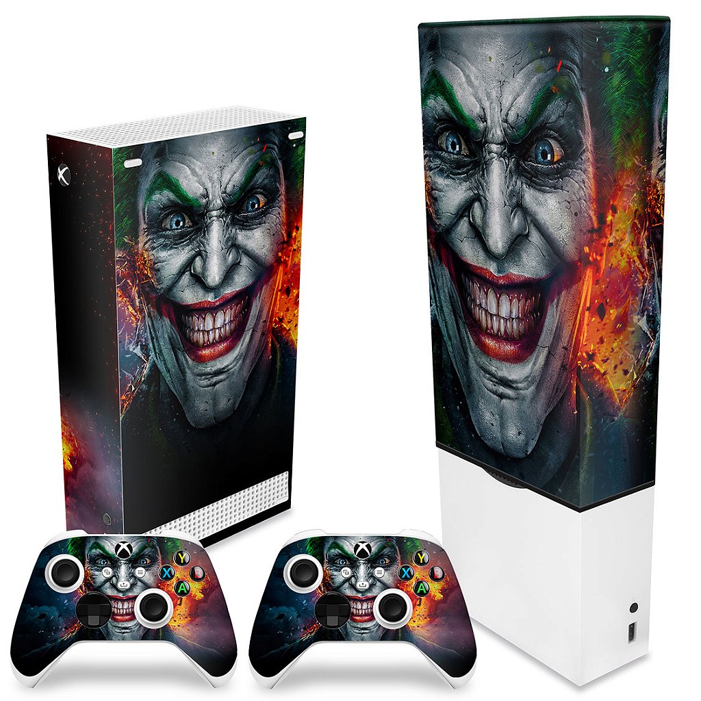 KIT Capa Anti Poeira e Skin Anti-Rage Xbox Series S Vertical - Coringa Joker - Pop Arte Skins - foto 2