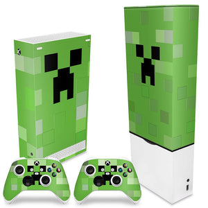 KIT Capa Anti Poeira e Skin Anti-Rage Xbox Series S Vertical - Creeper Minecraft - Pop Arte Skins - foto 2