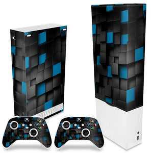 KIT Capa Anti Poeira e Skin Anti-Rage Xbox Series S Vertical - Cubos - Pop Arte Skins - foto 2