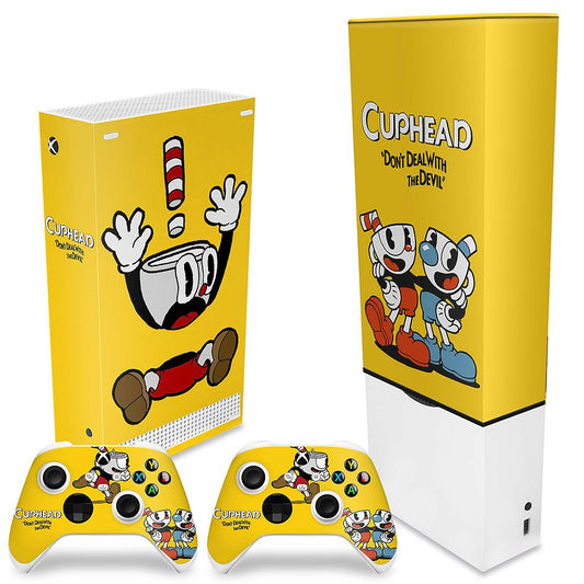 KIT Xbox Series S Capa Anti Poeira e Skin Anti-Rage Vertical - Cuphead