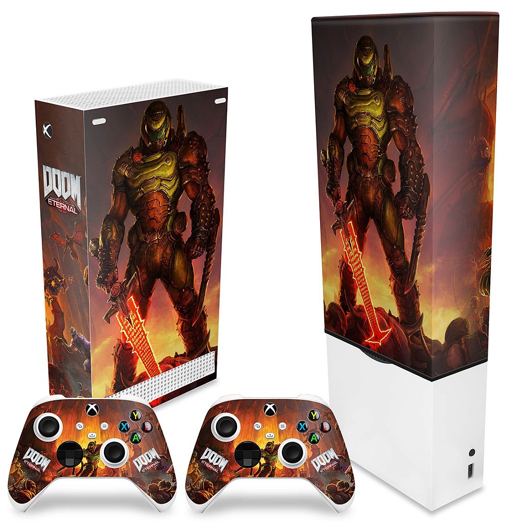 KIT Capa Anti Poeira e Skin Anti-Rage Xbox Series S Vertical - Doom Eternal - Pop Arte Skins - foto 2