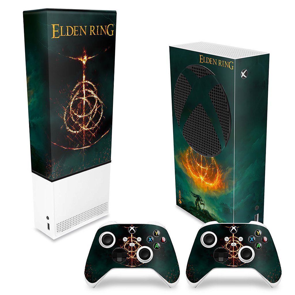 KIT Capa Anti Poeira e Skin Anti-Rage Xbox Series S Vertical - Elden Ring