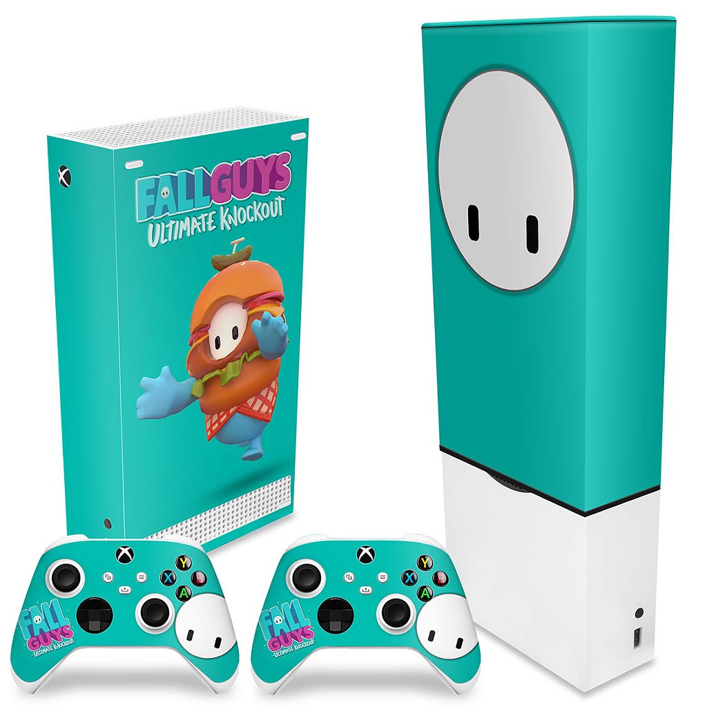 KIT Capa Anti Poeira e Skin Anti-Rage Xbox Series S Vertical - Fall Guys - Pop Arte Skins - foto 2