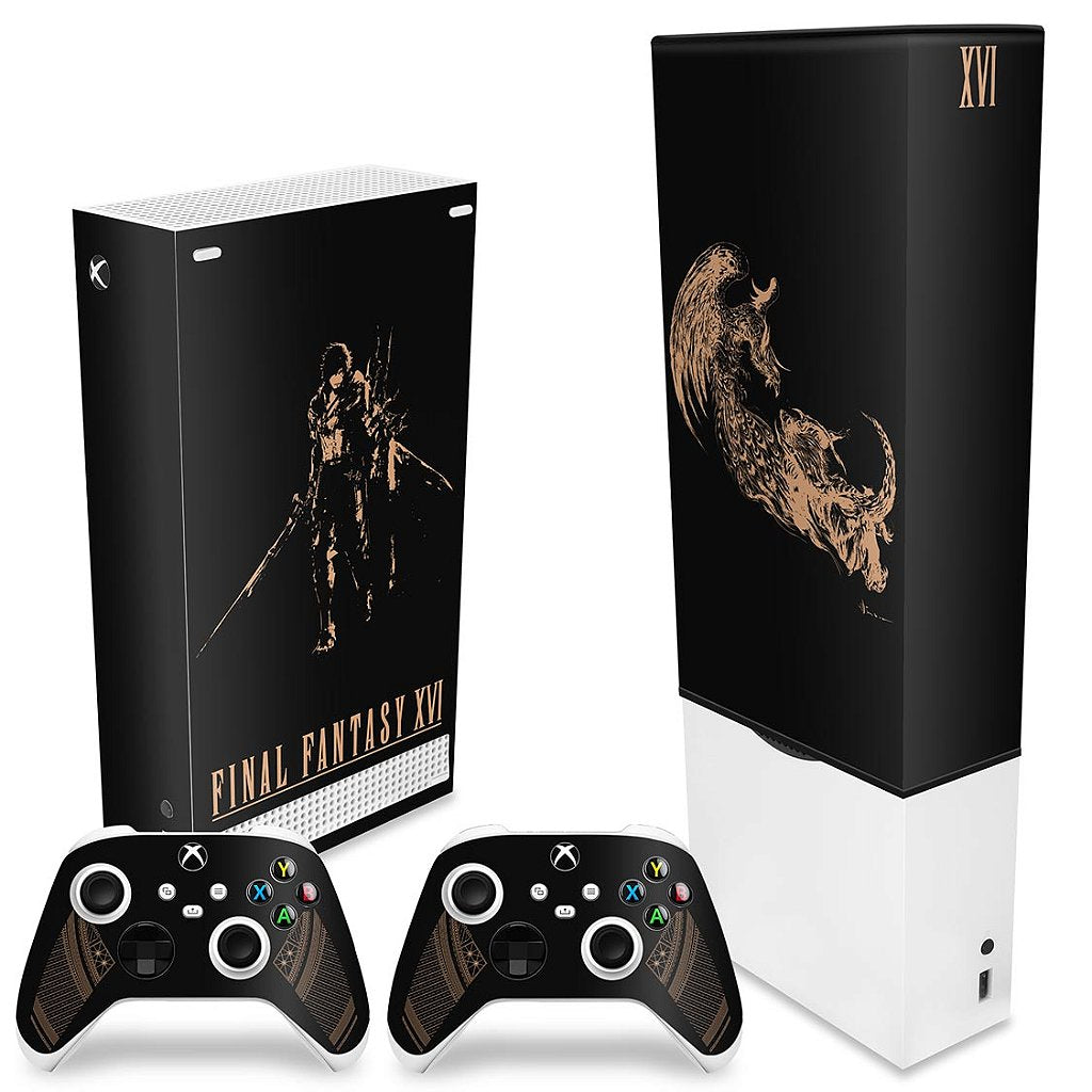 KIT Capa Anti Poeira e Skin Anti-Rage Xbox Series S Vertical - Final Fantasy XVI Edition - Pop Arte Skins - foto 2