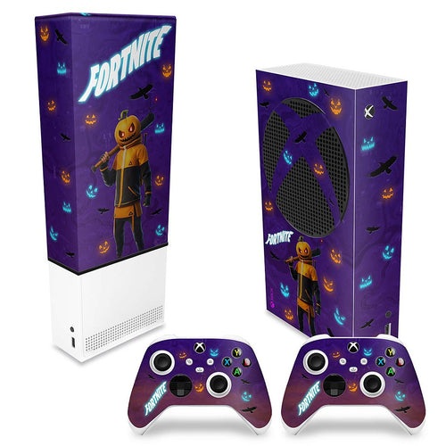 KIT Capa Anti Poeira e Skin Anti-Rage Xbox Series S Vertical - Fortnite