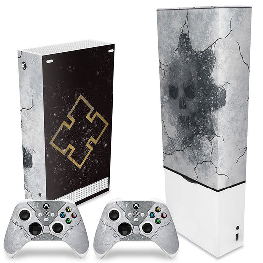 KIT Capa Anti Poeira e Skin Anti-Rage Xbox Series S Vertical - Gears 5 Bundle