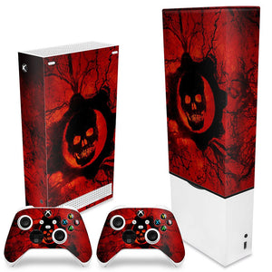 KIT Capa Anti Poeira e Skin Anti-Rage Xbox Series S Vertical - Gears of War - Skull - Pop Arte Skins - foto 2
