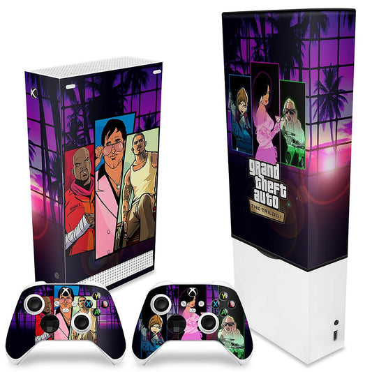 KIT Xbox Series S Capa Anti Poeira e Skin Anti-Rage Vertical - GTA The Trilogy