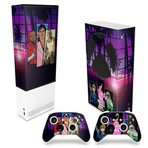 KIT Capa Anti Poeira e Skin Anti-Rage Xbox Series S Vertical - GTA The Trilogy