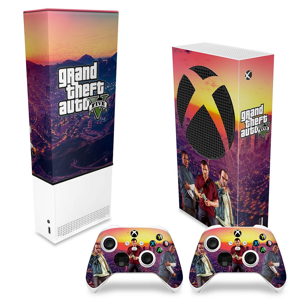 KIT Xbox Series S Capa Anti Poeira e Skin Anti-Rage Vertical - GTA V