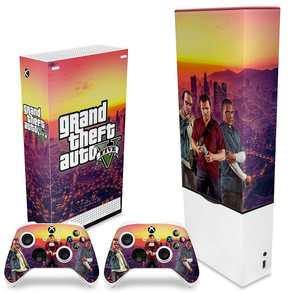 KIT Capa Anti Poeira e Skin Anti-Rage Xbox Series S Vertical - GTA V - Pop Arte Skins - foto 2