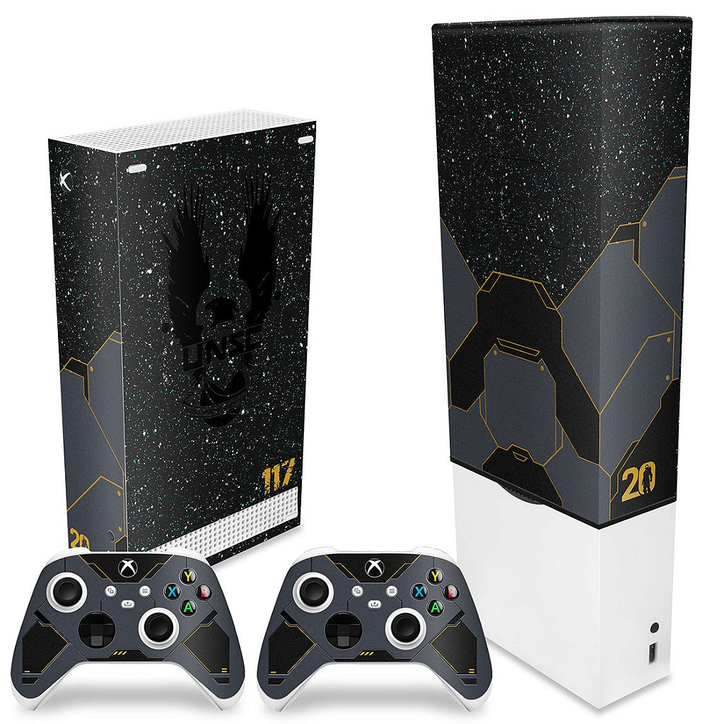 KIT Capa Anti Poeira e Skin Anti-Rage Xbox Series S Vertical - Halo Infinite Bundle - Pop Arte Skins - foto 2