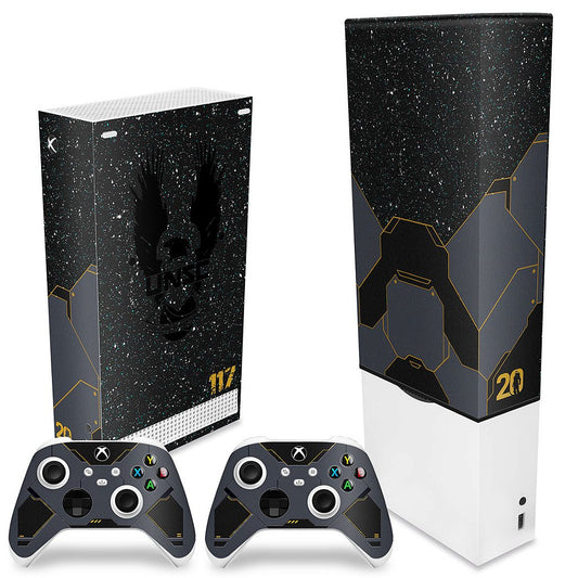 KIT Xbox Series S Capa Anti Poeira e Skin Anti-Rage Vertical - Halo Infinite Bundle