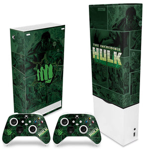 KIT Capa Anti Poeira e Skin Anti-Rage Xbox Series S Vertical - Hulk Comics - Pop Arte Skins - foto 2
