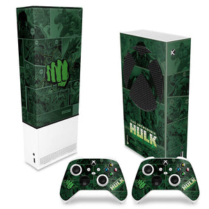 KIT Capa Anti Poeira e Skin Anti-Rage Xbox Series S Vertical - Hulk Comics