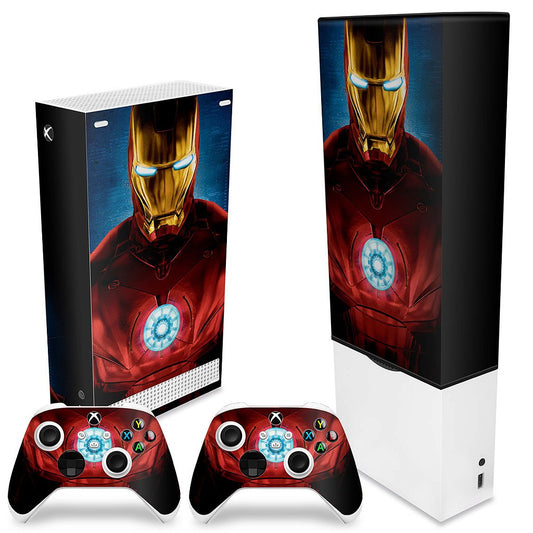 KIT Xbox Series S Capa Anti Poeira e Skin Anti-Rage Vertical - Iron Man Homem De Ferro