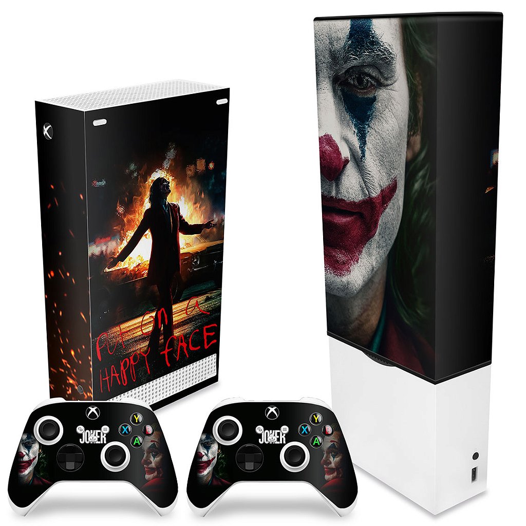 KIT Capa Anti Poeira e Skin Anti-Rage Xbox Series S Vertical - Joker Filme - Pop Arte Skins - foto 2