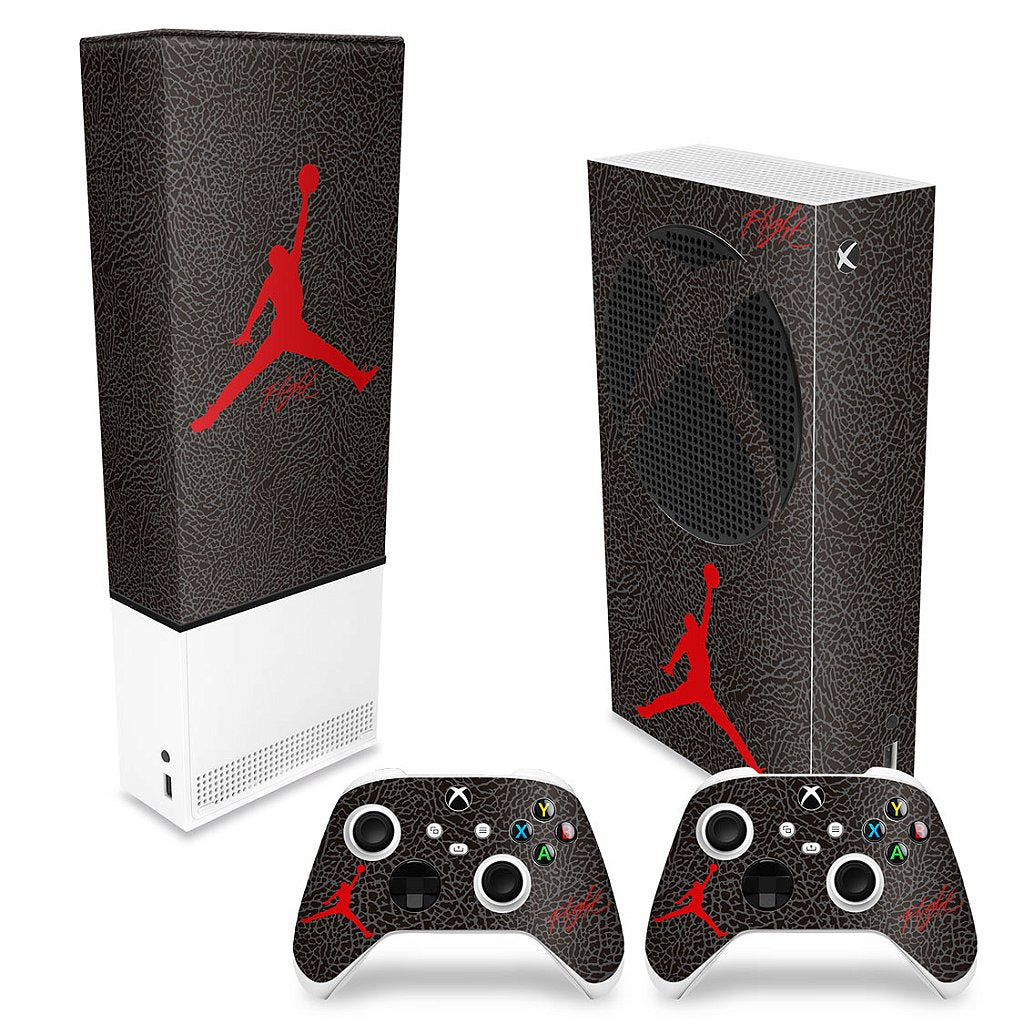 KIT Capa Anti Poeira e Skin Anti-Rage Xbox Series S Vertical - Jordan Flight